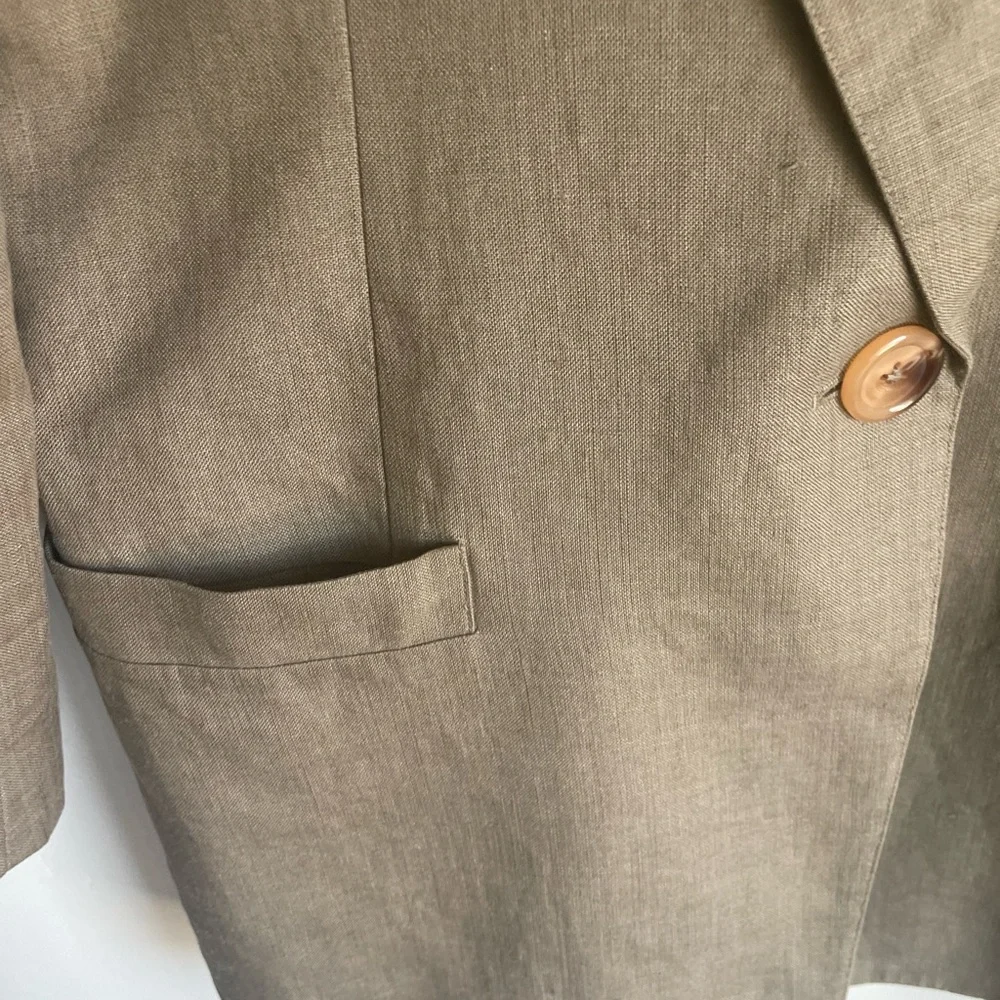 Linda Allard for Ellen Tracy Size 10 Classic Linen Lined Blazer - Picture 4 of 8